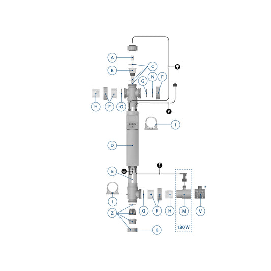 Blue Lagoon Timer UV-C 4ALL 130 W Exploded view