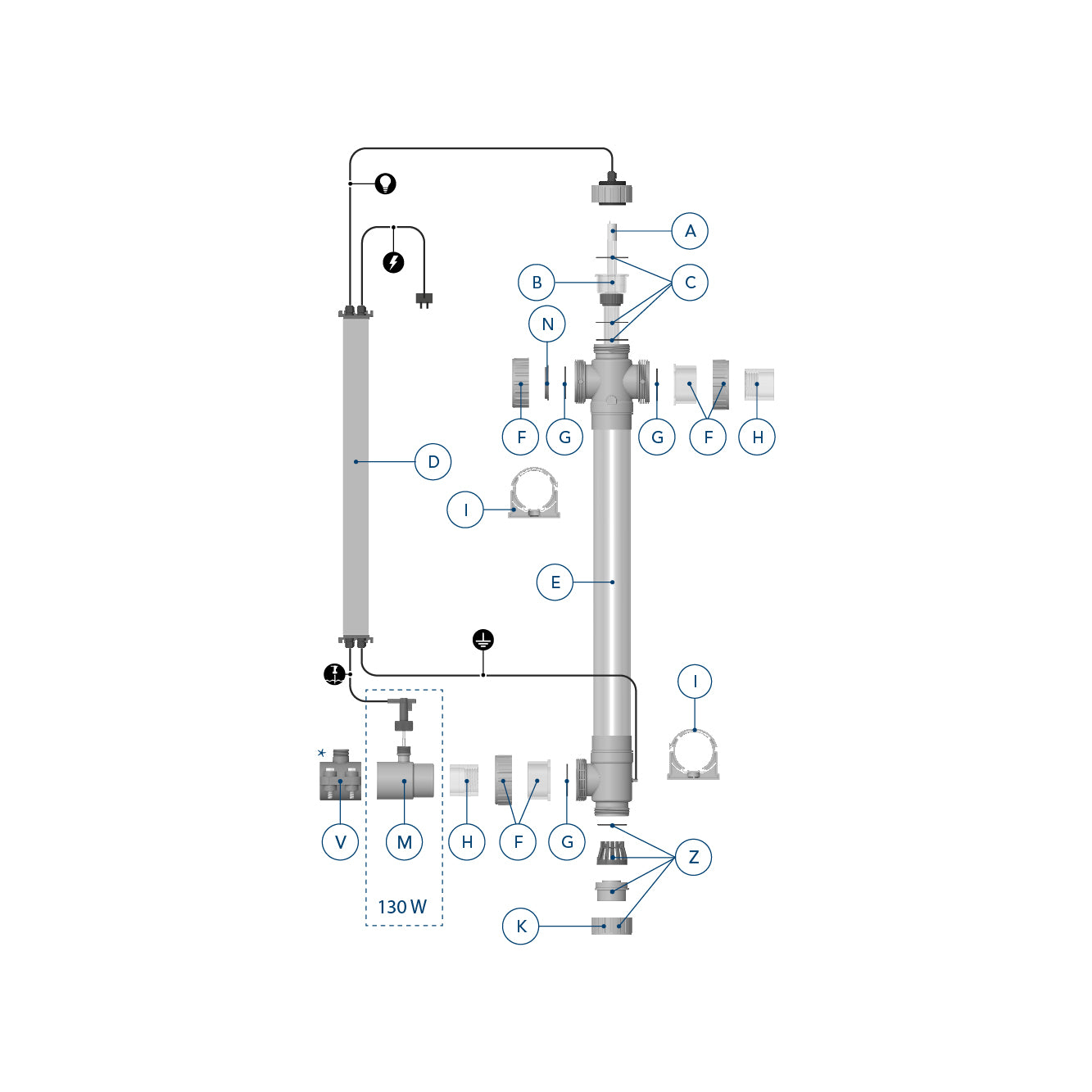 Blue Lagoon Tech UV-C 4ALL 40 W Exploded view