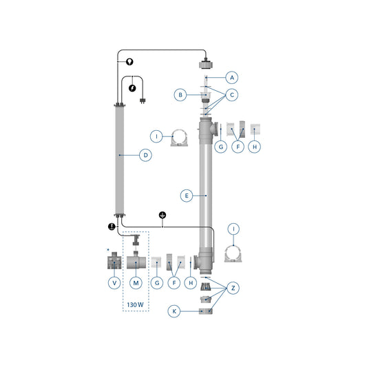 Blue Lagoon Tech UV-C 16W Exploded view