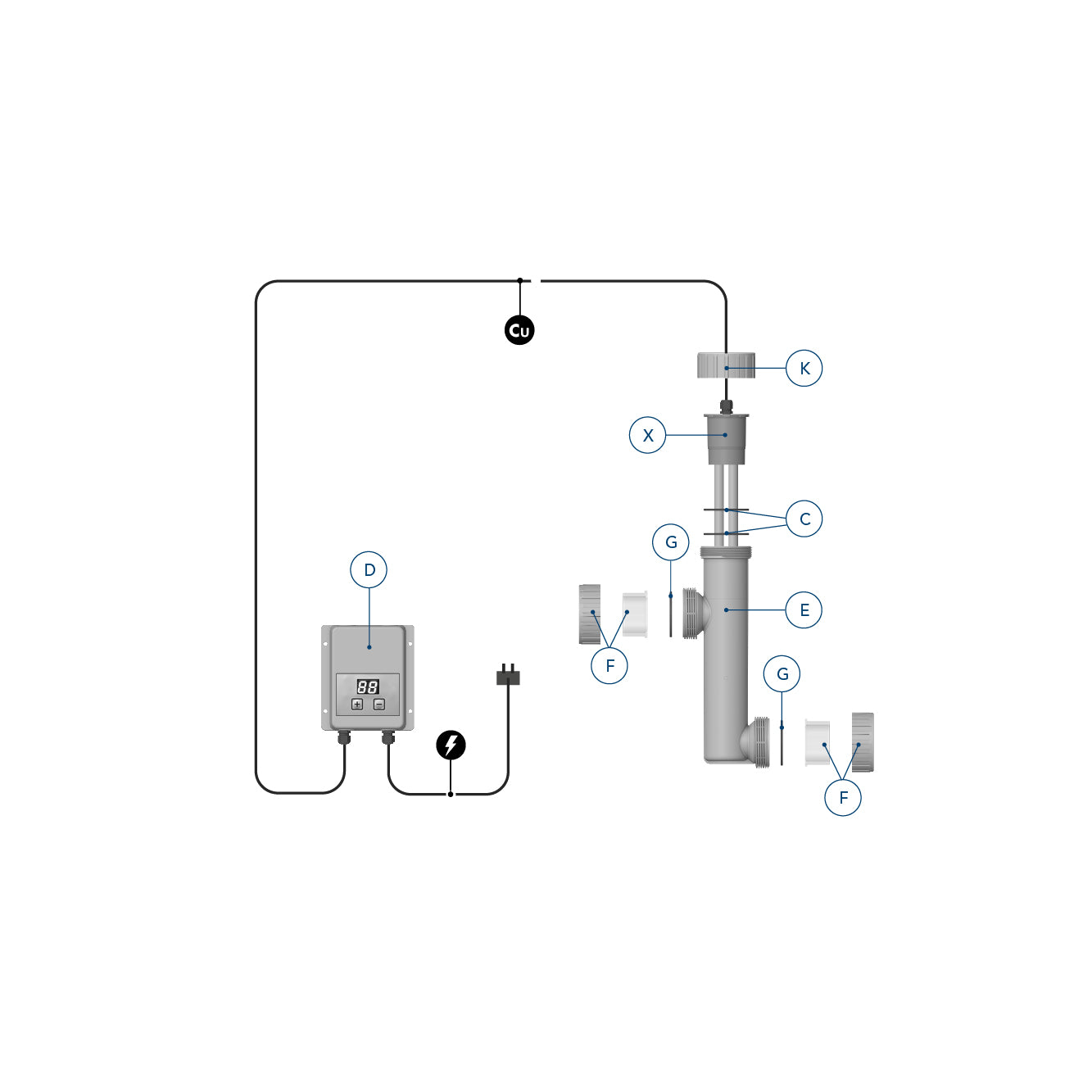 Blue Lagoon Copper Electrolyzer Exploded view