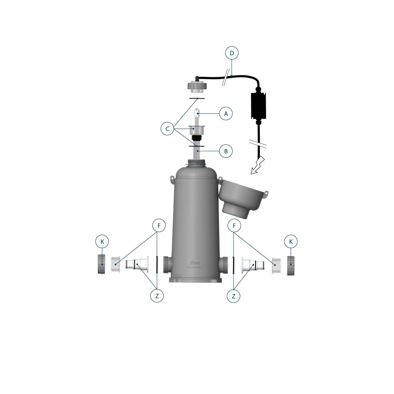 Blue Lagoon Xpose UV-C Exploded view