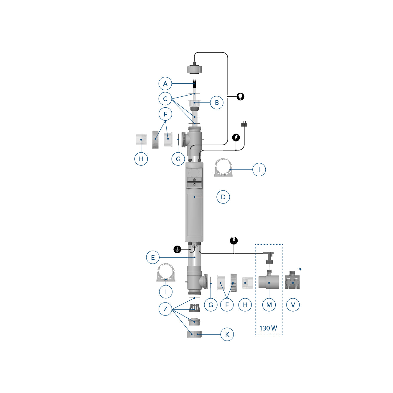 Blue Lagoon Signal UV-C 75 W Exploded view