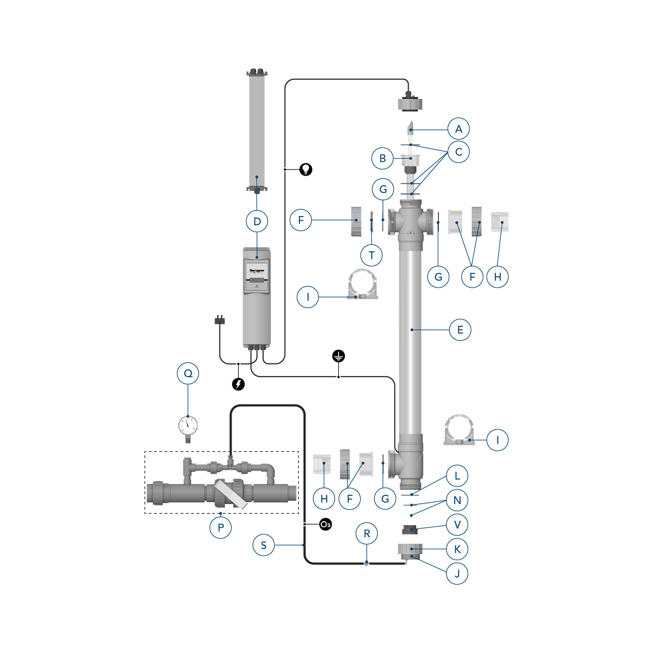 Blue Lagoon Compact AOP 75 W Exploded view