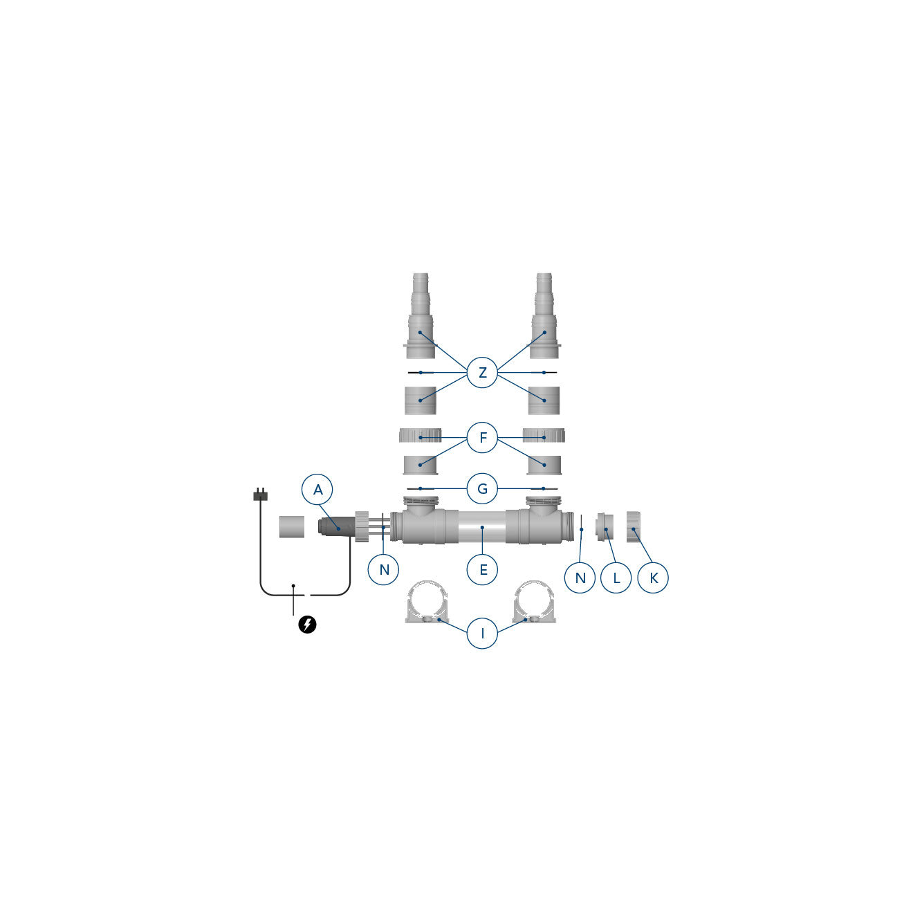 Blue Lagoon Profiheater 3 kW Exploded view