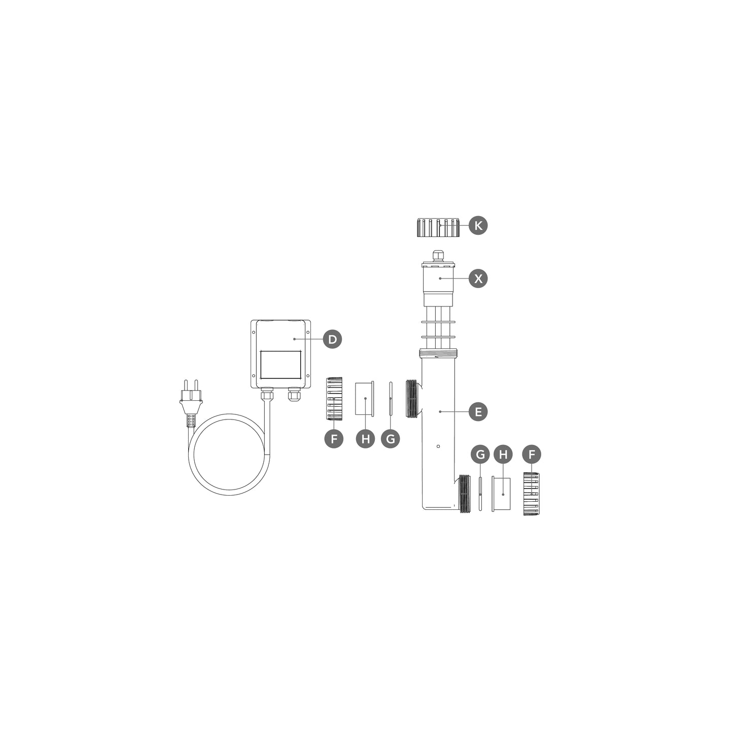 Xclear Copper Electrolyser Exploded view